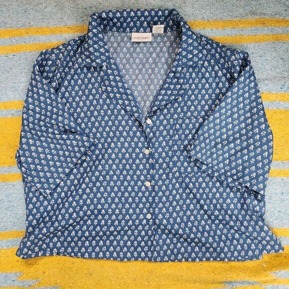 HAUTE HIPPIE STYLE Patchwork Notched Cropped Short Pajama Set Medium - Picture 3 of 8